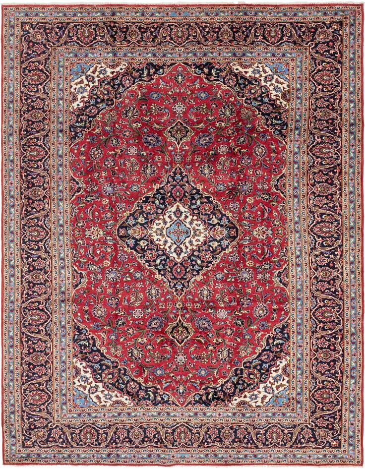 Detail image of 9' 8 x 13' 5 Hand Knotted Mashad Persian Wool Rug