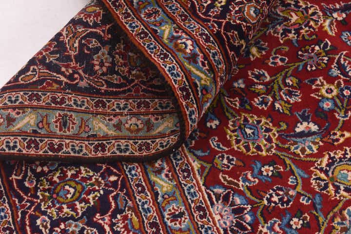 9' 9 x 12' 6 Hand Knotted Mashad Persian Wool Rug