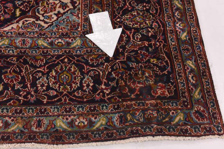 9' 9 x 12' 6 Hand Knotted Mashad Persian Wool Rug