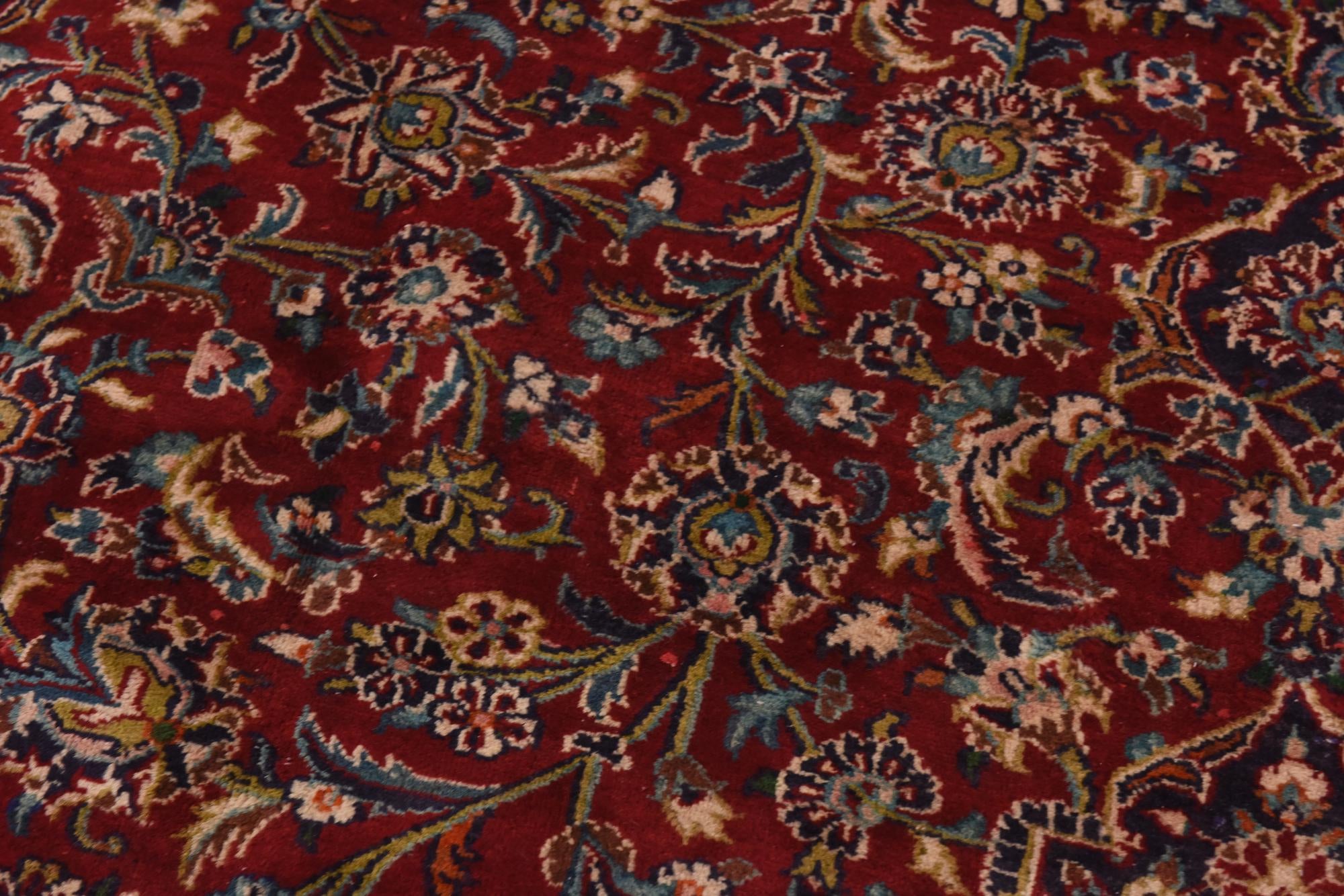 9' 9 x 12' 6 Hand Knotted Mashad Persian Wool Rug