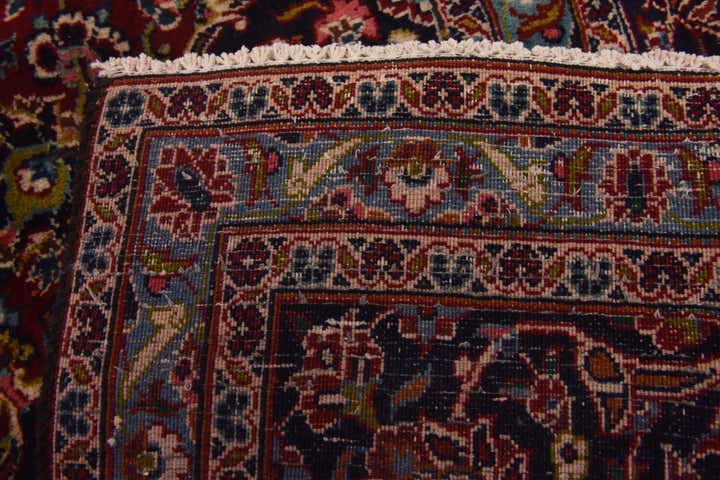 9' 9 x 12' 6 Hand Knotted Mashad Persian Wool Rug
