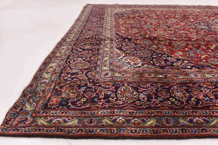 9' 9 x 12' 6 Hand Knotted Mashad Persian Wool Rug