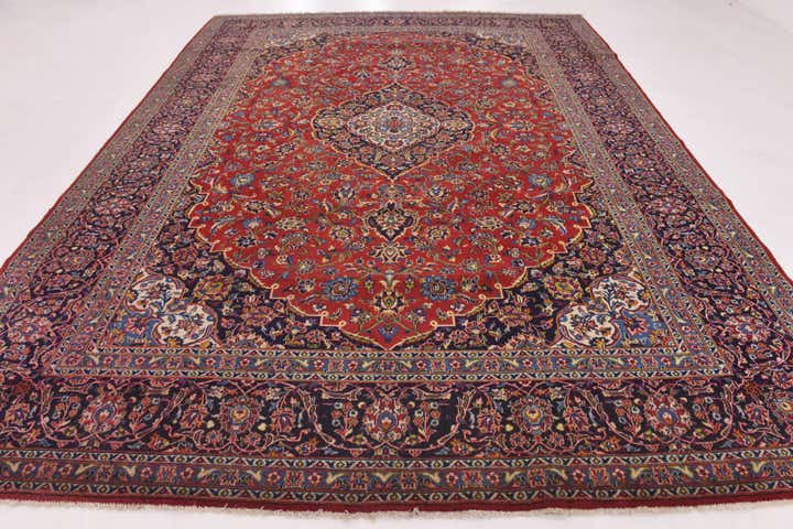 9' 8 x 13' 4 Hand Knotted Mashad Persian Wool Rug