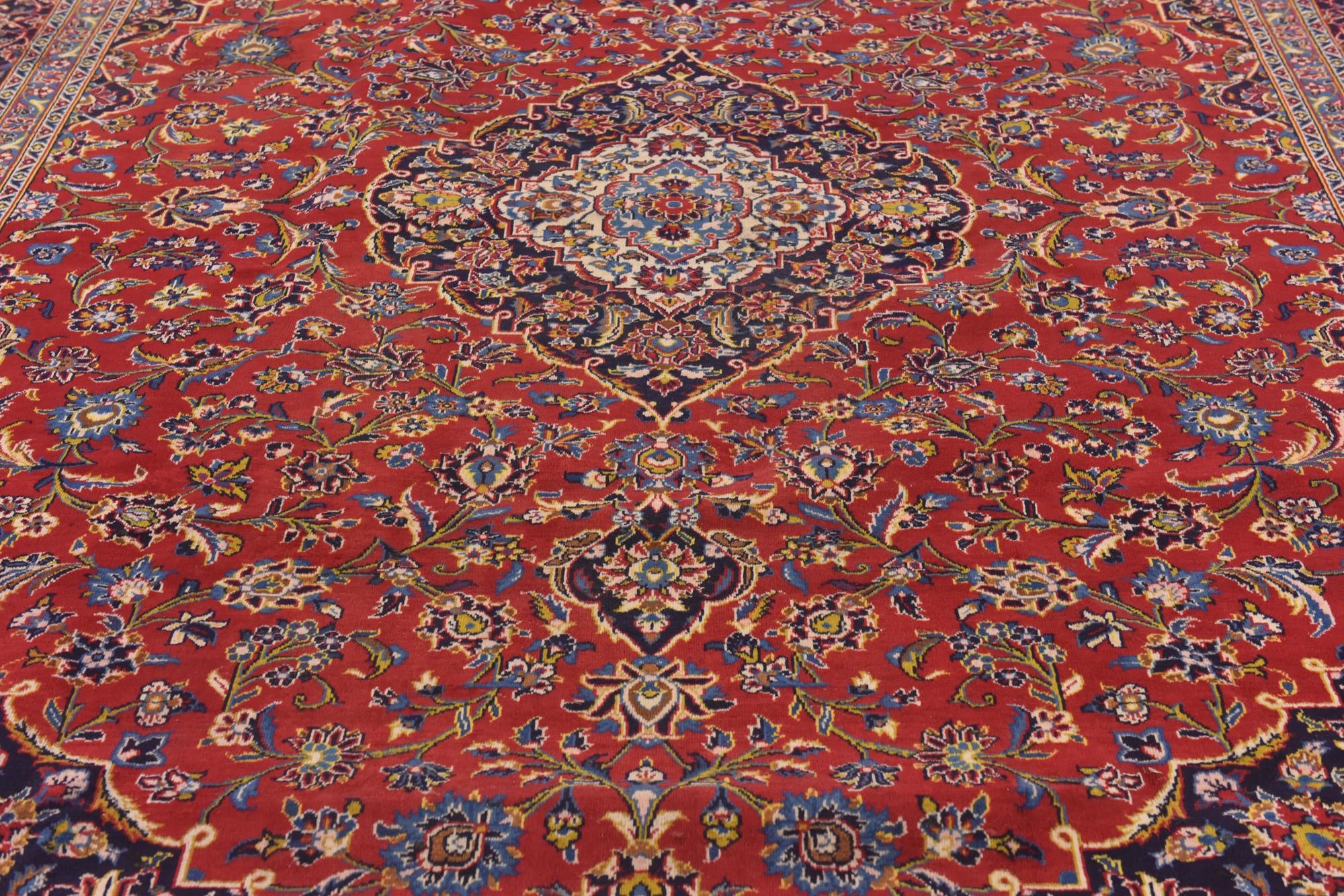 9' 8 x 13' 4 Hand Knotted Mashad Persian Wool Rug