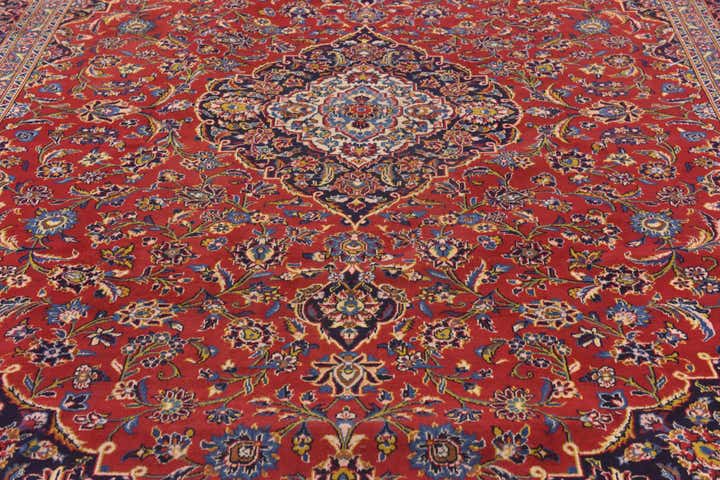 9' 8 x 13' 4 Hand Knotted Mashad Persian Wool Rug