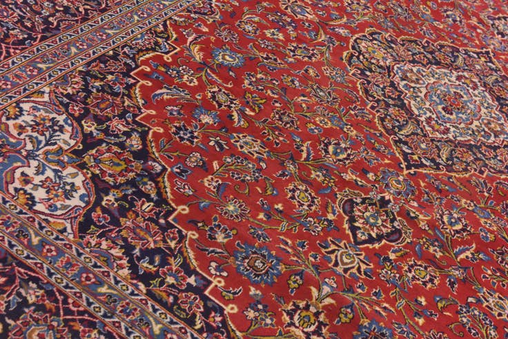 Detail image of 9' 8 x 13' 4 Hand Knotted Mashad Persian Wool Rug