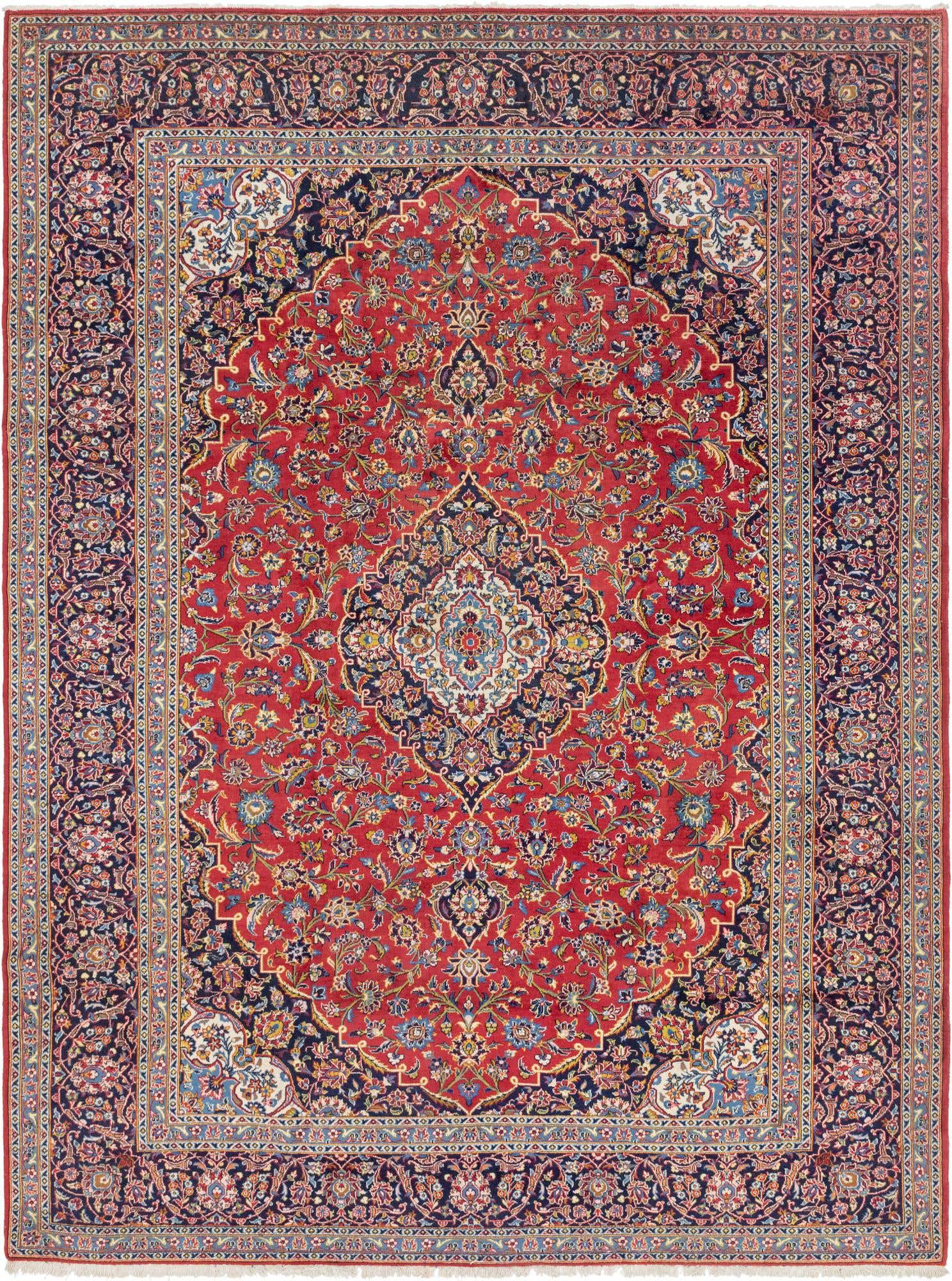 9' 8 x 13' 4 Hand Knotted Mashad Persian Wool Rug