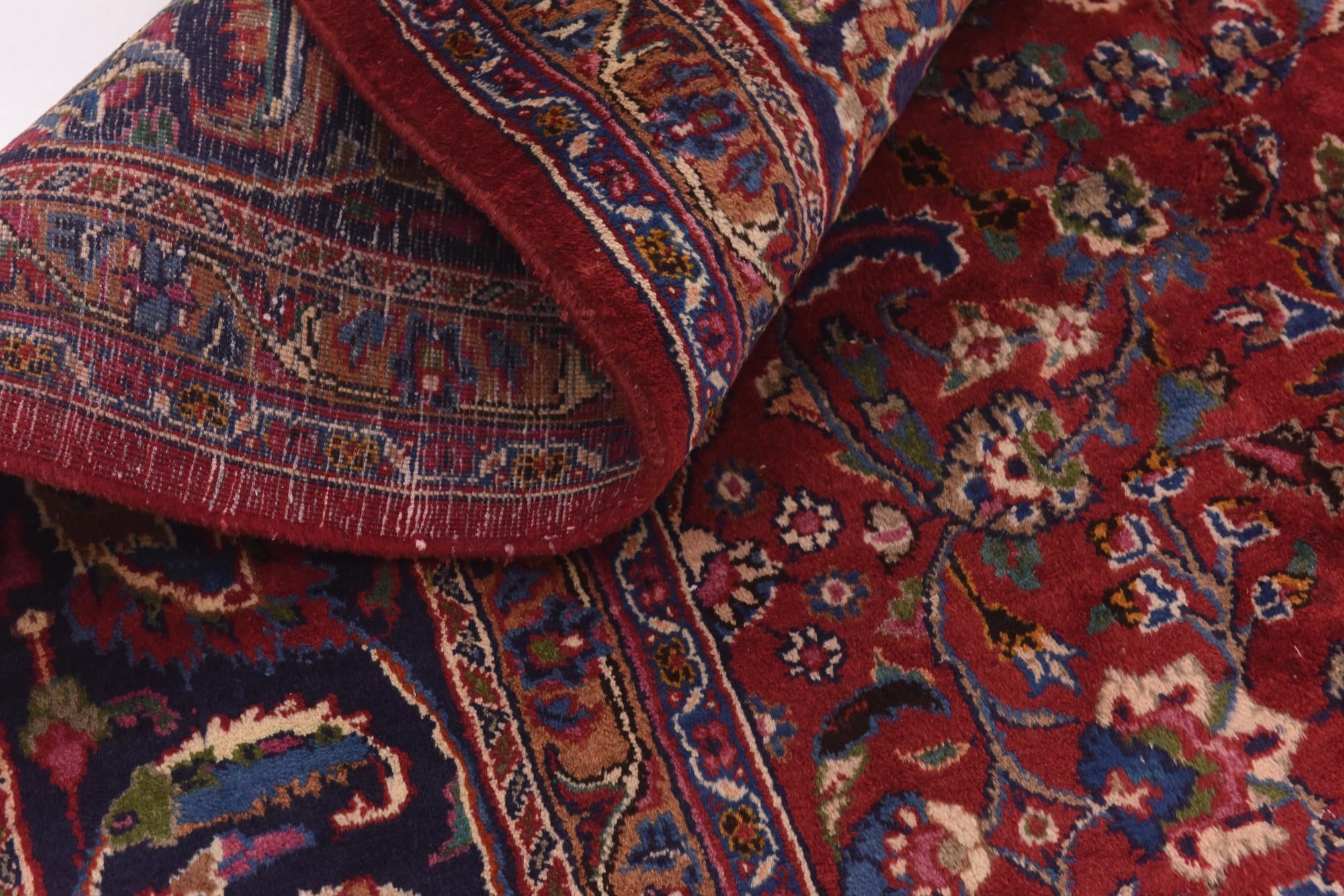 9' 9 x 12' 9 Hand Knotted Mashad Persian Wool Rug