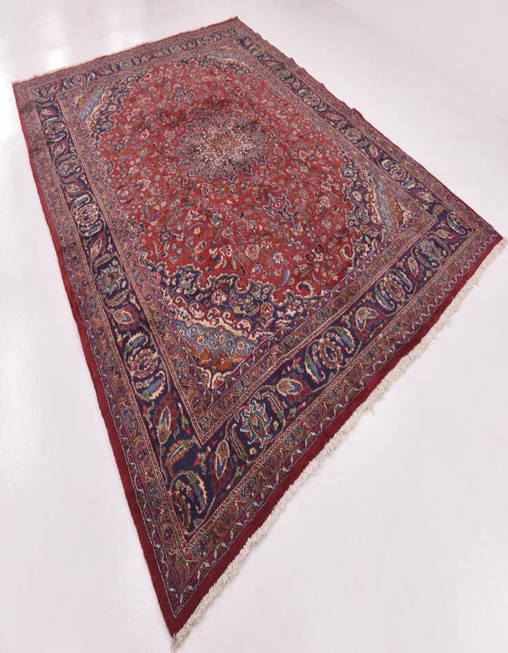 Detail image of 9' 9 x 12' 9  Hand Knotted Mashad Persian Wool Rug