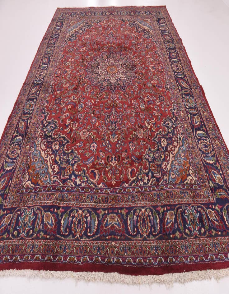 Detail image of 9' 9 x 12' 9 Hand Knotted Mashad Persian Wool Rug