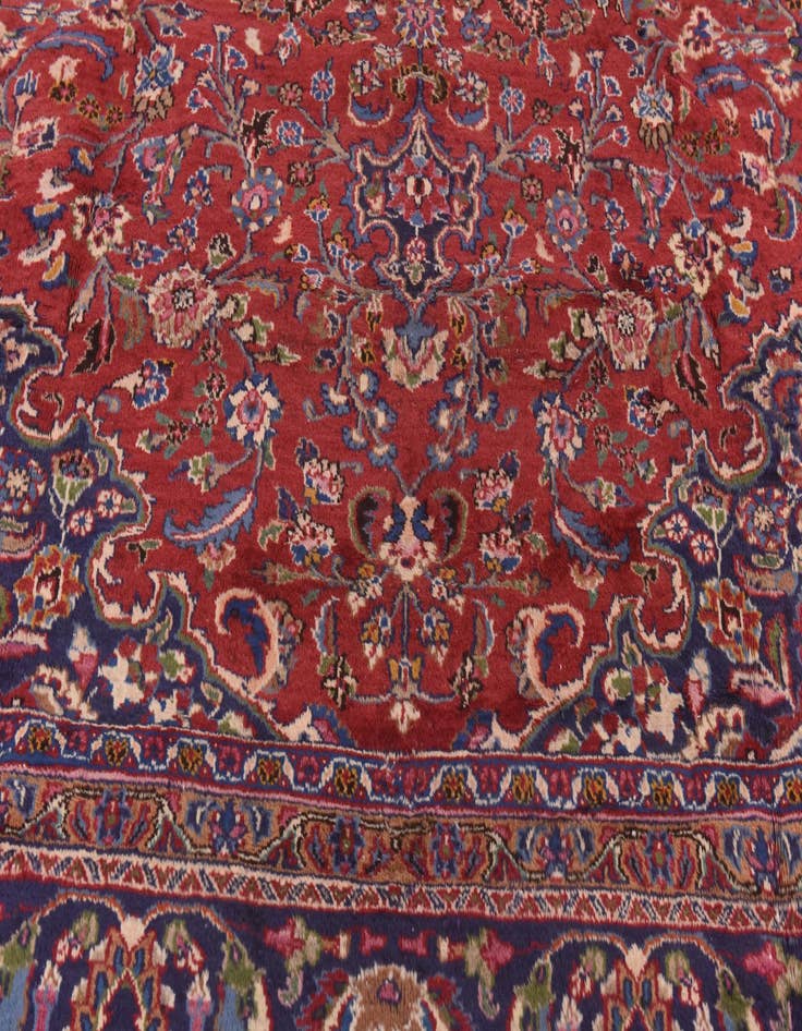 Detail image of 9' 9 x 12' 9 Hand Knotted Mashad Persian Wool Rug