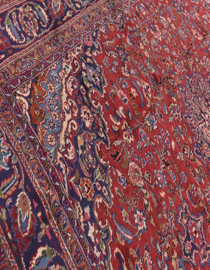 Detail image of 9' 9 x 12' 9  Hand Knotted Mashad Persian Wool Rug