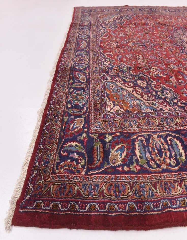 Detail image of 9' 9 x 12' 9  Hand Knotted Mashad Persian Wool Rug