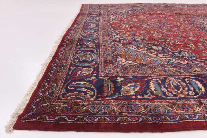 9' 9 x 12' 9 Hand Knotted Mashad Persian Wool Rug