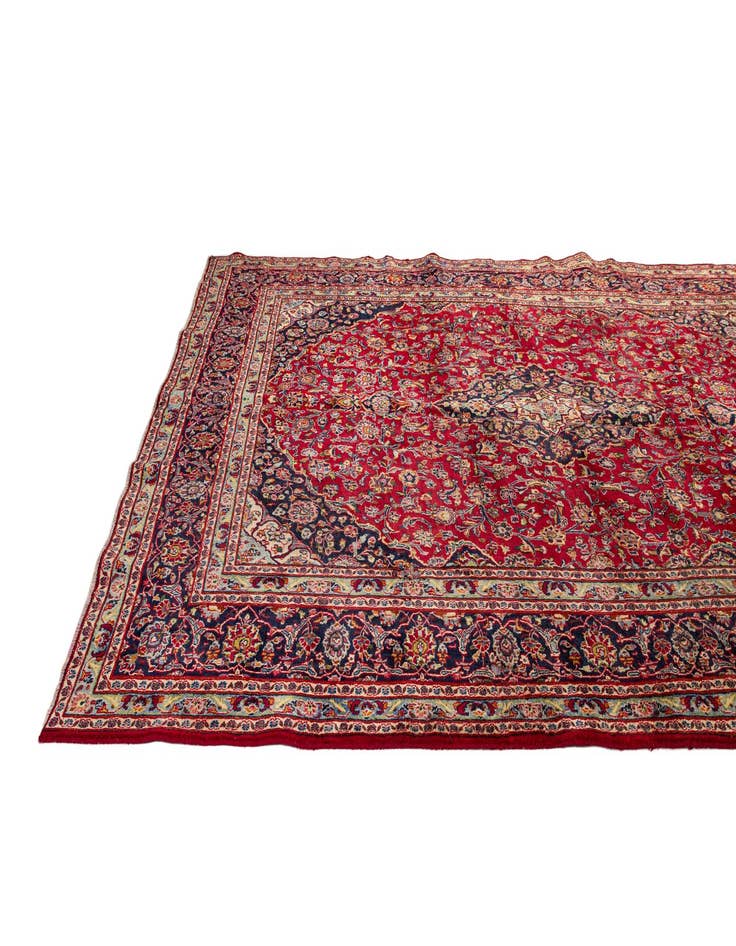 Detail image of 9' 3 x 12' 6  Hand Knotted Mashad Persian Wool Rug