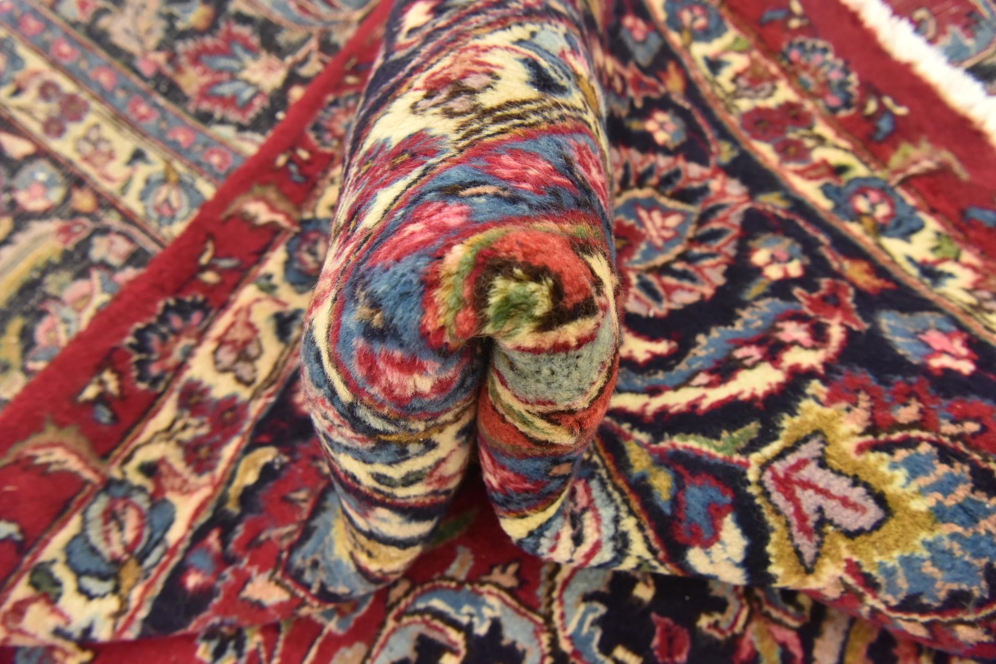 9' 8 x 13' Hand Knotted Mashad Persian Wool Rug