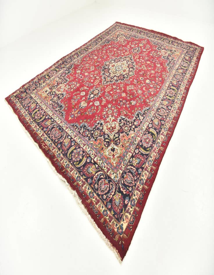 Detail image of 9' 8 x 13' Hand Knotted Mashad Persian Wool Rug