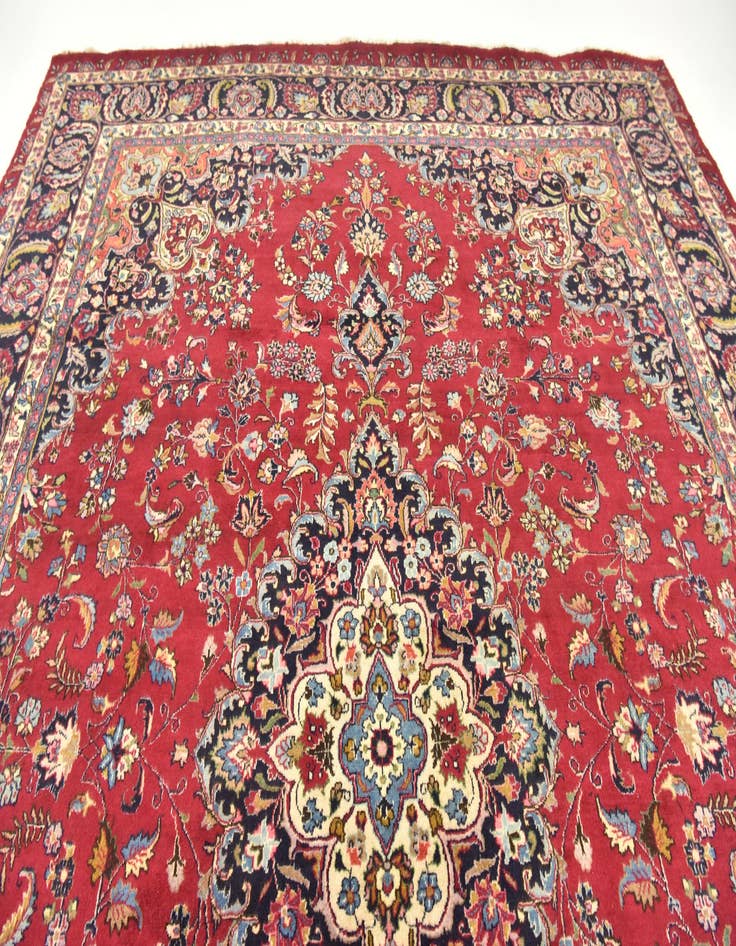 Detail image of 9' 8 x 13' Hand Knotted Mashad Persian Wool Rug