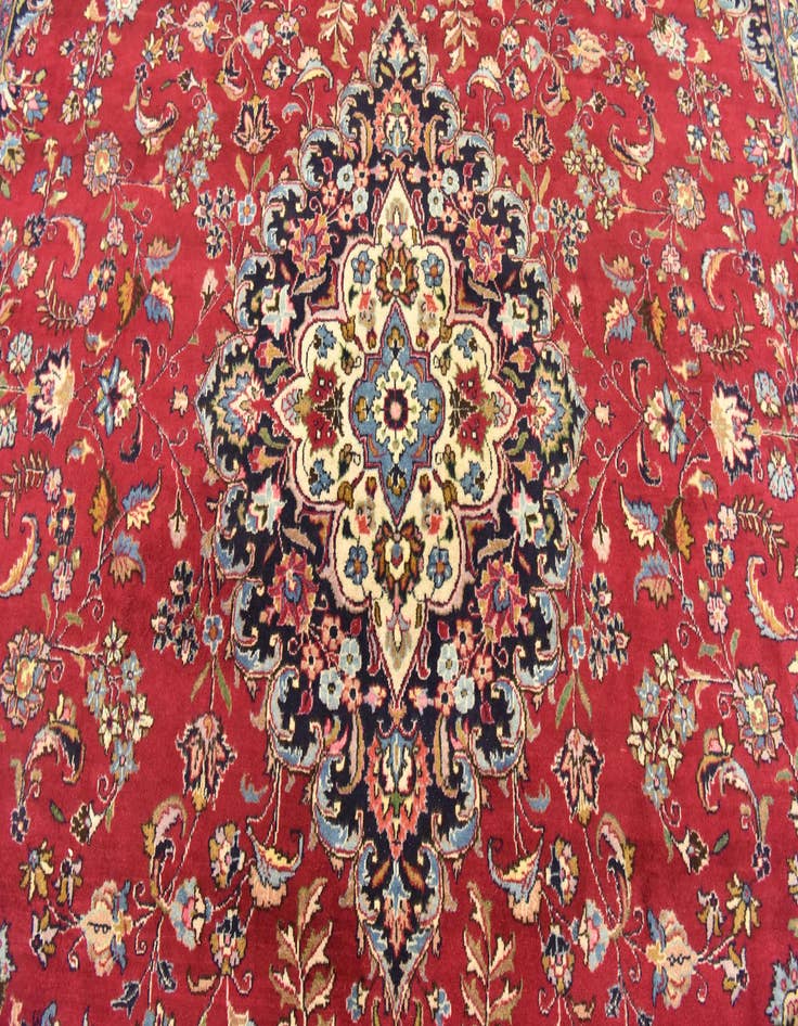 Detail image of 9' 8 x 13' Hand Knotted Mashad Persian Wool Rug