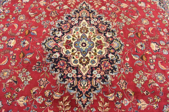 9' 8 x 13' Hand Knotted Mashad Persian Wool Rug