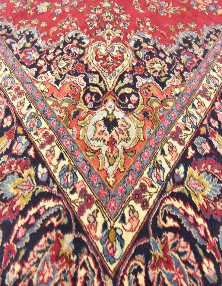 Detail image of 9' 8 x 13' Hand Knotted Mashad Persian Wool Rug