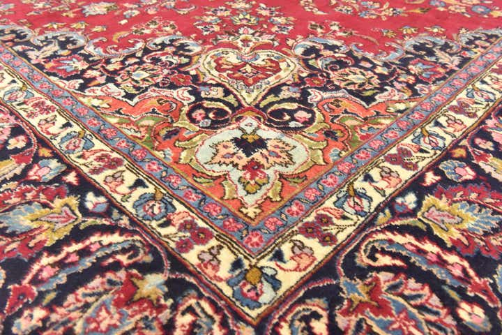 9' 8 x 13' Hand Knotted Mashad Persian Wool Rug