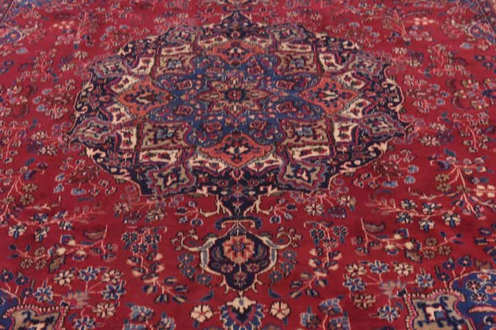 9' 7 x 12' 7 Hand Knotted Mashad Persian Wool Rug