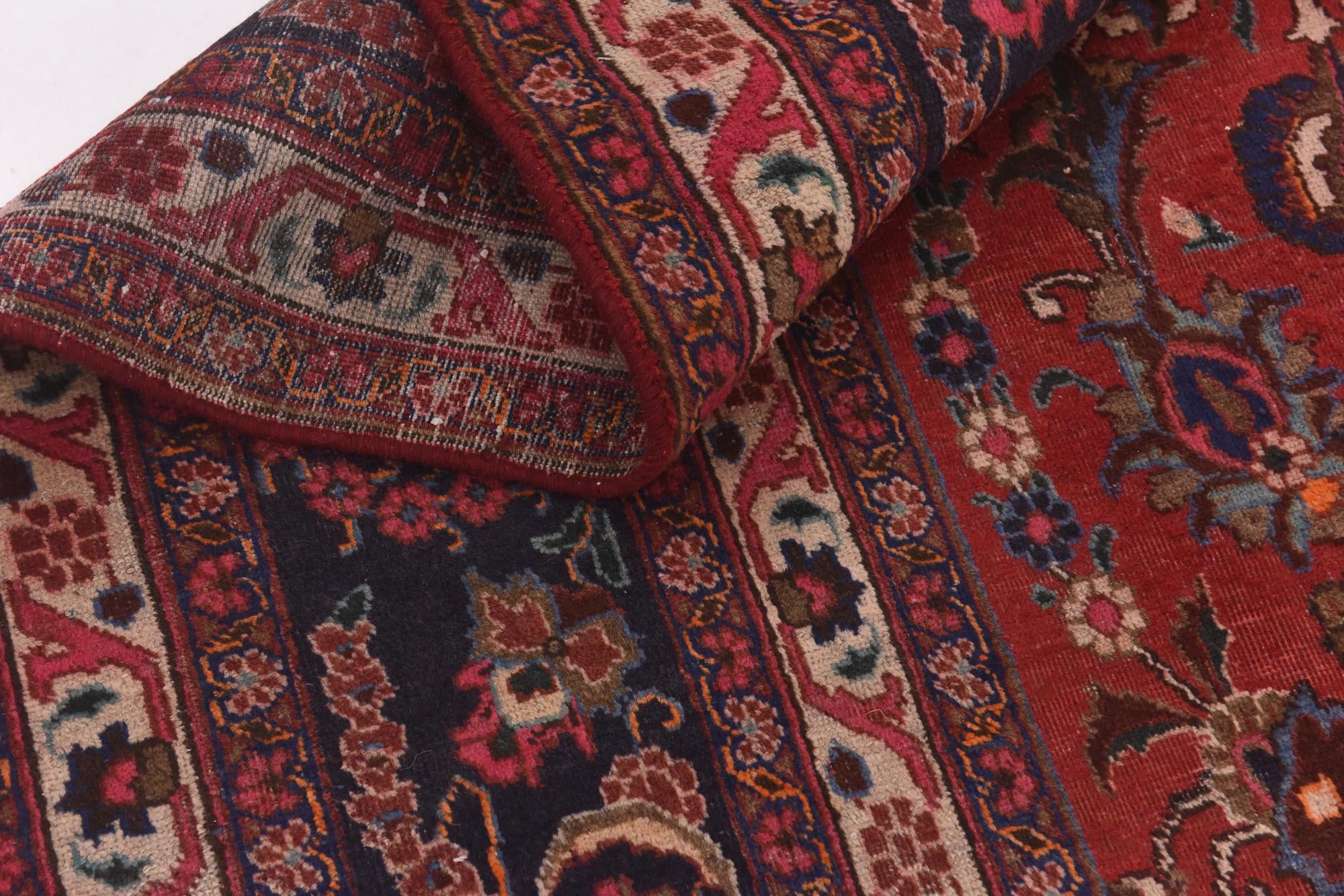 9' 9 x 12' 10 Hand Knotted Mashad Persian Wool Rug