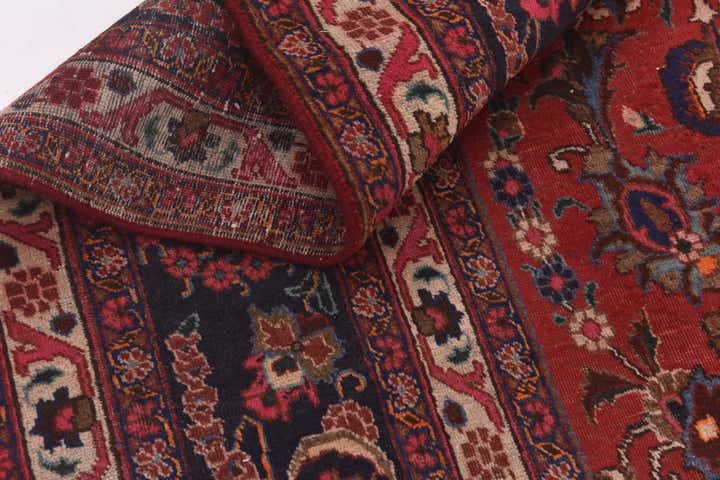 9' 9 x 12' 10 Hand Knotted Mashad Persian Wool Rug