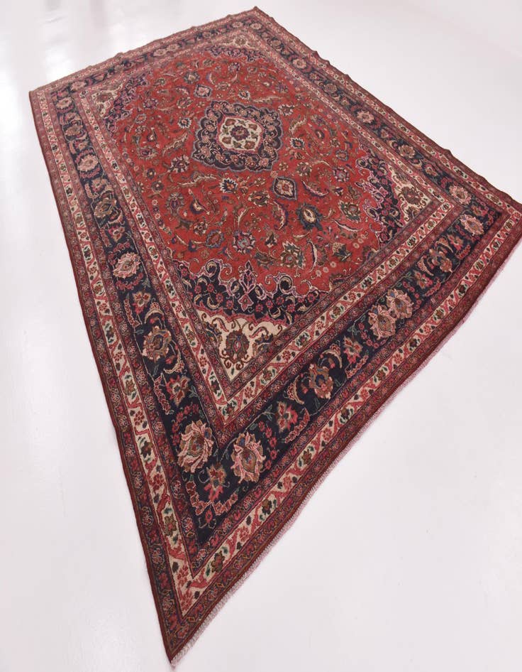 Detail image of 9' 9 x 12' 10 Hand Knotted Mashad Persian Wool Rug