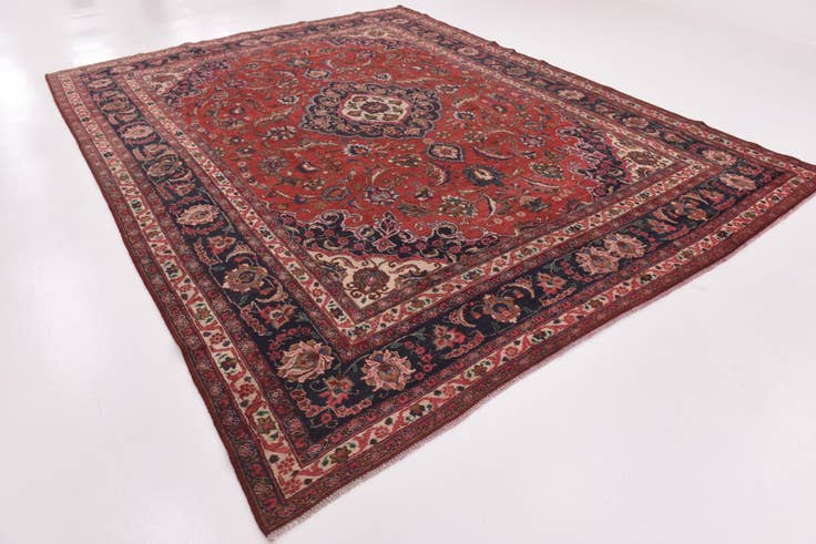 Detail image of 9' 9 x 12' 10 Hand Knotted Mashad Persian Wool Rug