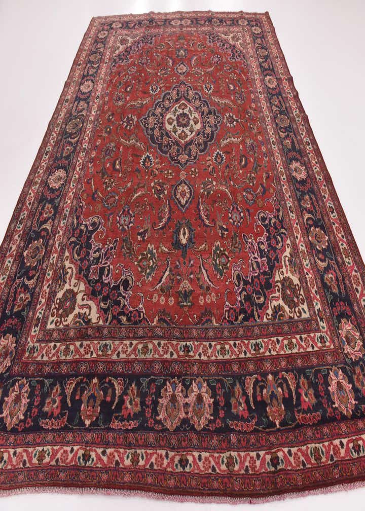 9' 9 x 12' 10 Hand Knotted Mashad Persian Wool Rug