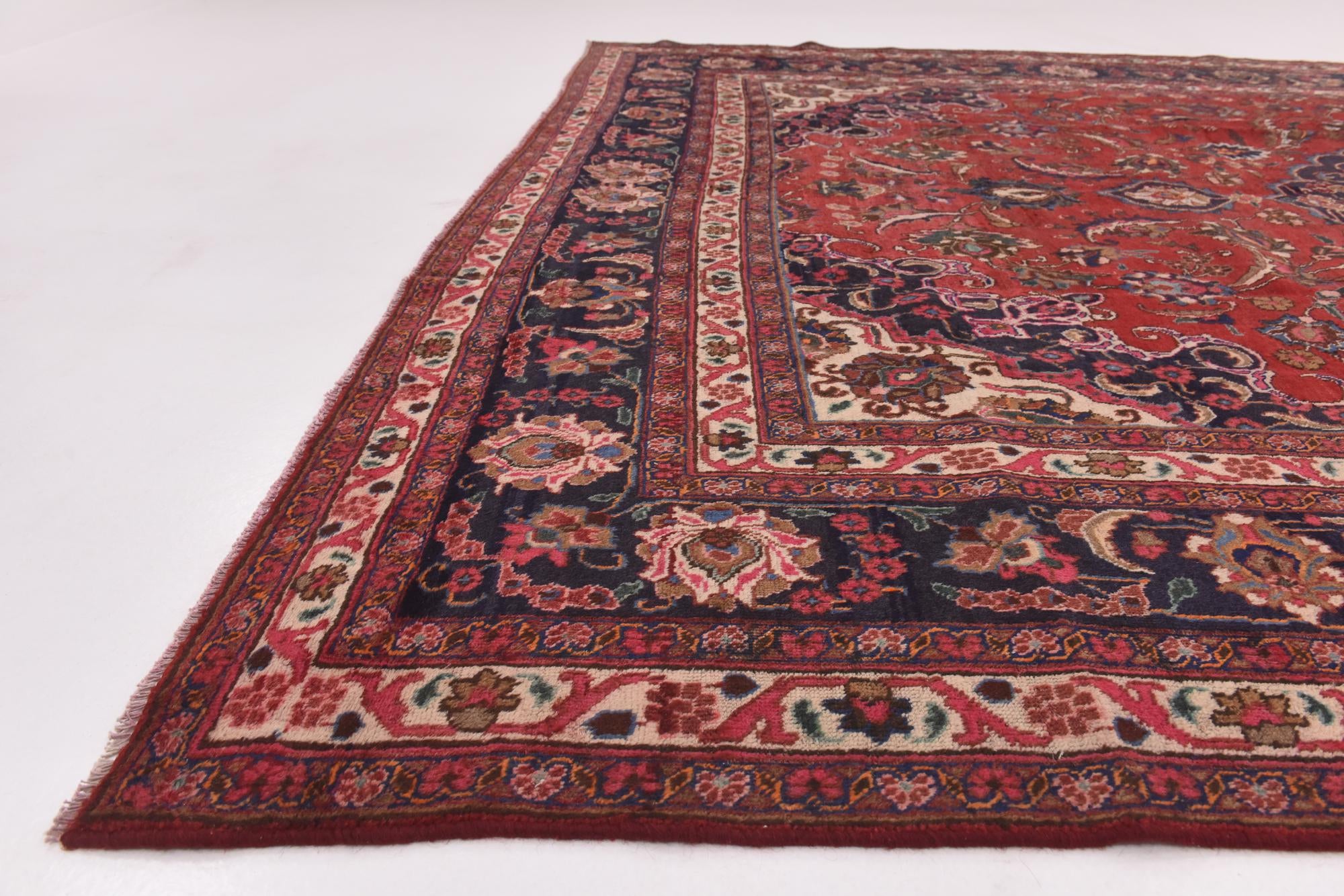 9' 9 x 12' 10 Hand Knotted Mashad Persian Wool Rug