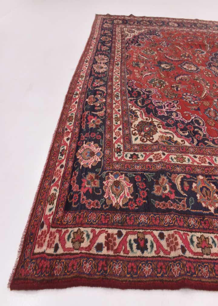 9' 9 x 12' 10 Hand Knotted Mashad Persian Wool Rug