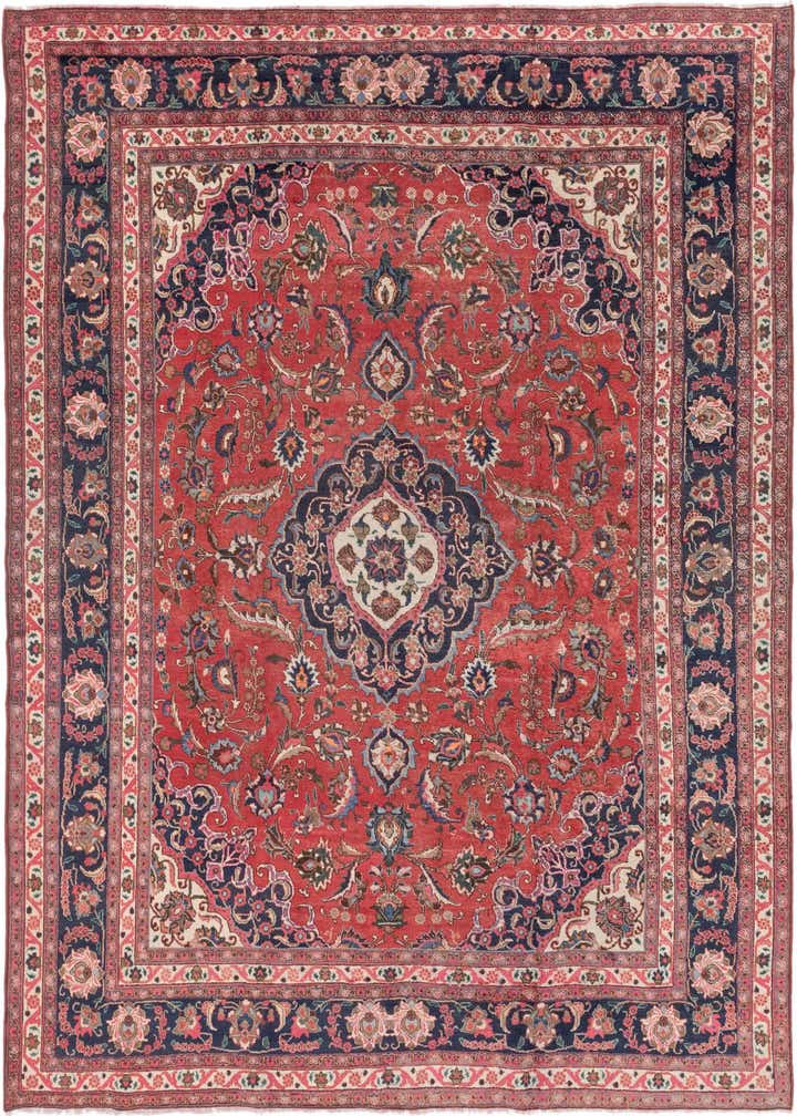 9' 9 x 12' 10 Hand Knotted Mashad Persian Wool Rug