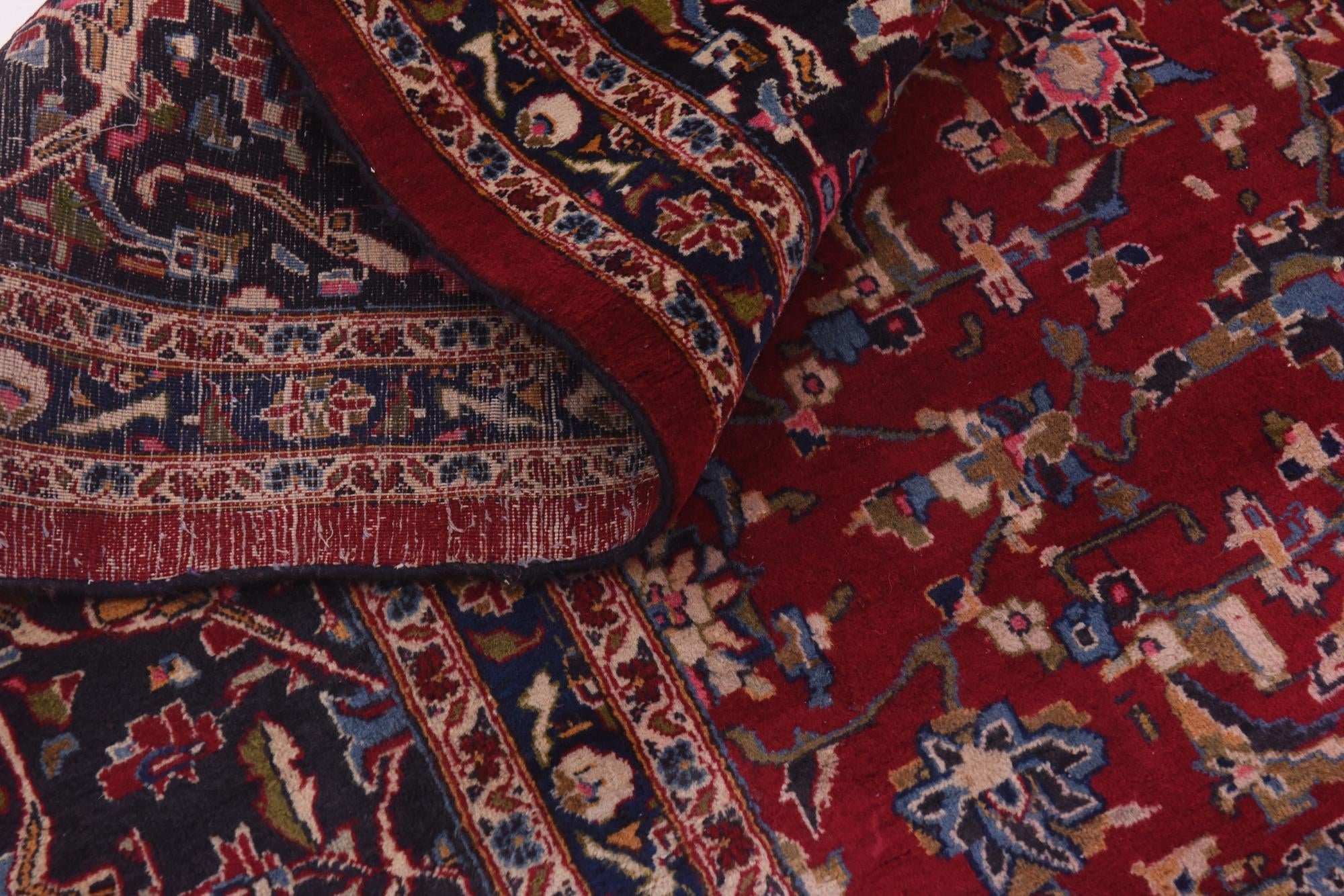 9' 9 x 12' 8 Hand Knotted Mashad Persian Wool Rug