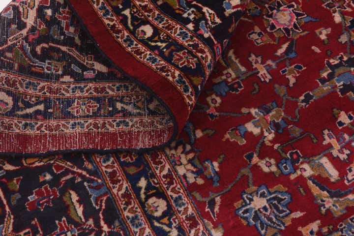 9' 9 x 12' 8 Hand Knotted Mashad Persian Wool Rug