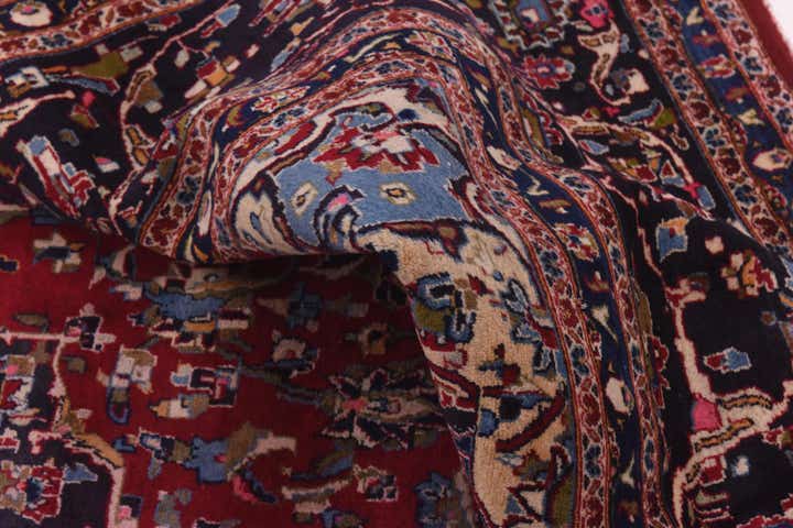 9' 9 x 12' 8 Hand Knotted Mashad Persian Wool Rug