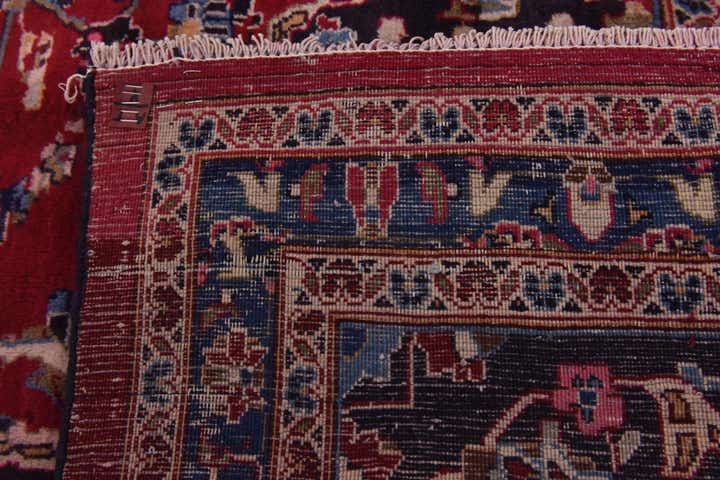 9' 9 x 12' 8 Hand Knotted Mashad Persian Wool Rug
