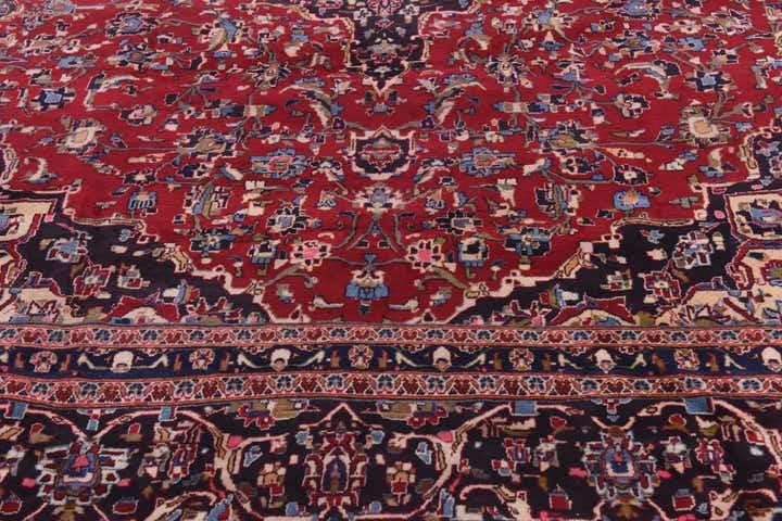 9' 9 x 12' 8 Hand Knotted Mashad Persian Wool Rug