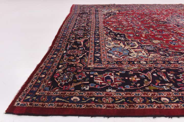9' 9 x 12' 8 Hand Knotted Mashad Persian Wool Rug