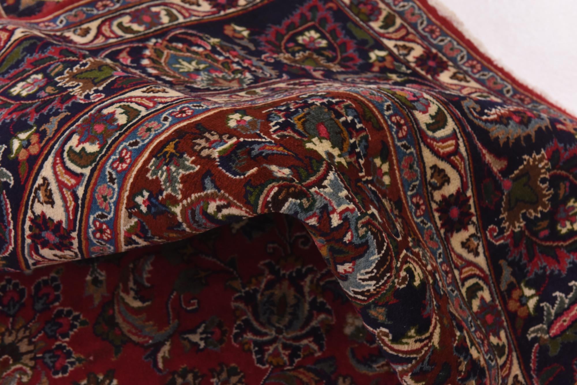 9' 7 x 12' 7 Hand Knotted Mashad Persian Wool Rug