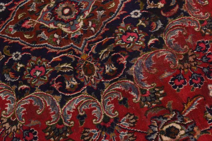 9' 7 x 12' 7 Hand Knotted Mashad Persian Wool Rug