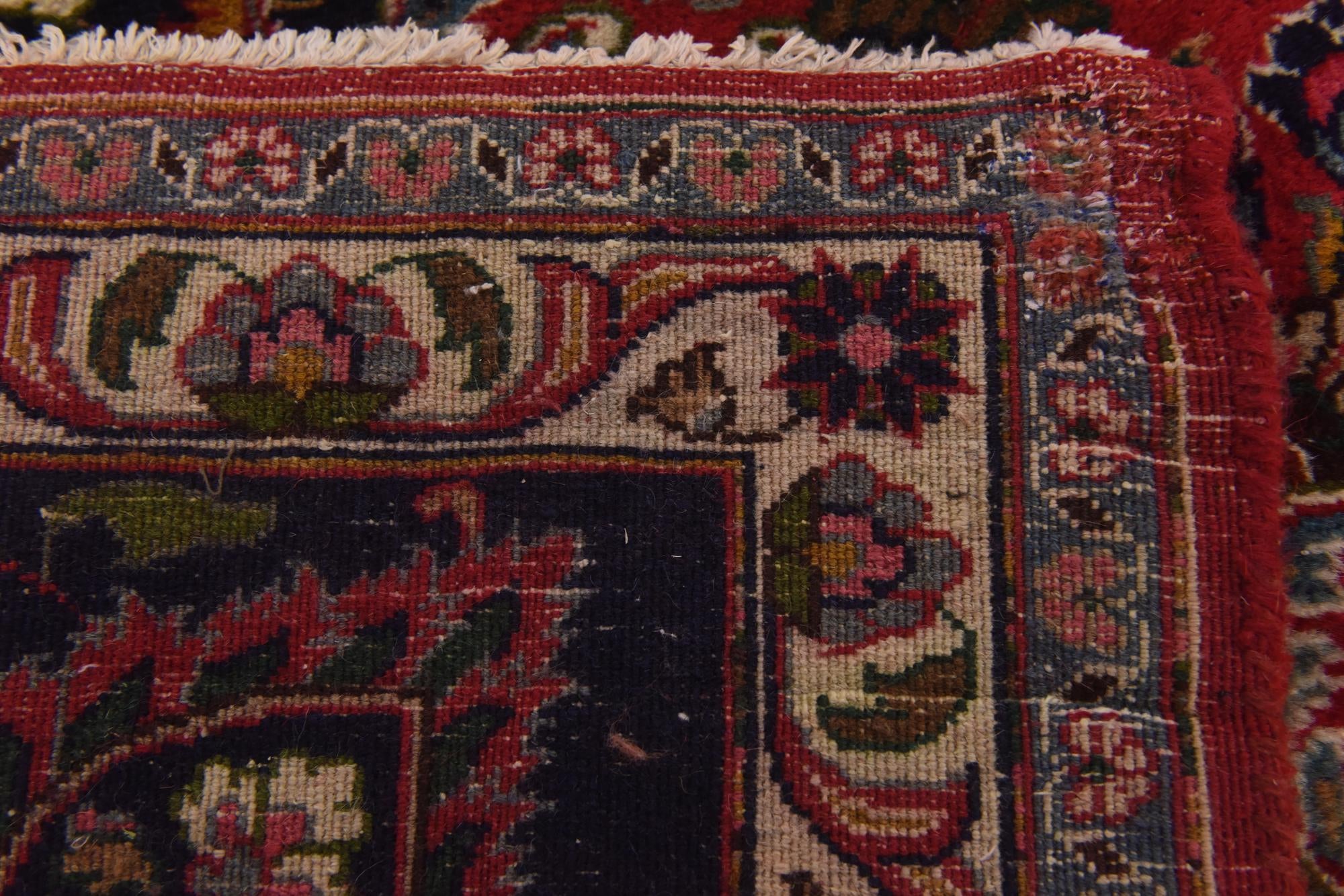 9' 7 x 12' 7 Hand Knotted Mashad Persian Wool Rug