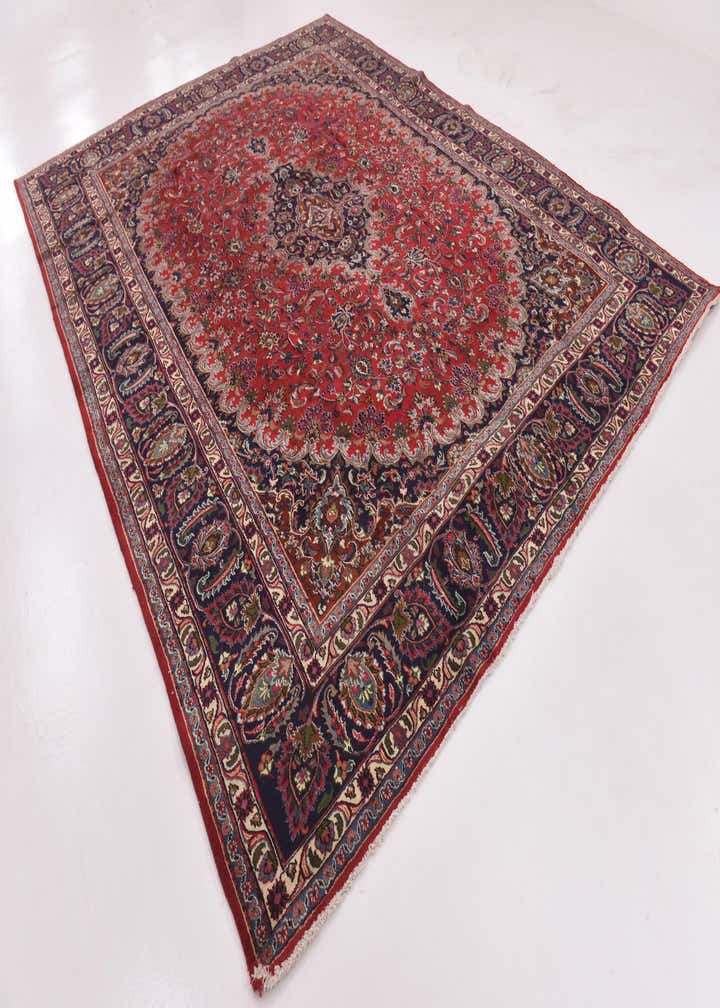 9' 7 x 12' 7 Hand Knotted Mashad Persian Wool Rug