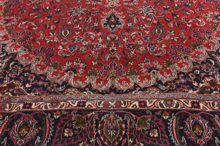 9' 7 x 12' 7 Hand Knotted Mashad Persian Wool Rug