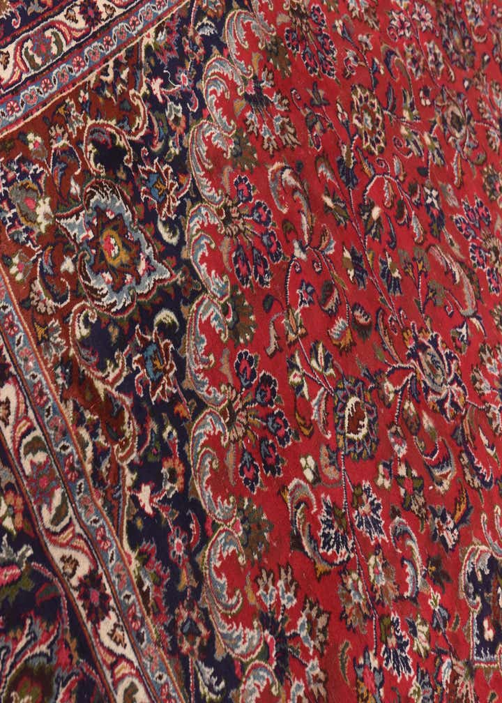 9' 7 x 12' 7 Hand Knotted Mashad Persian Wool Rug