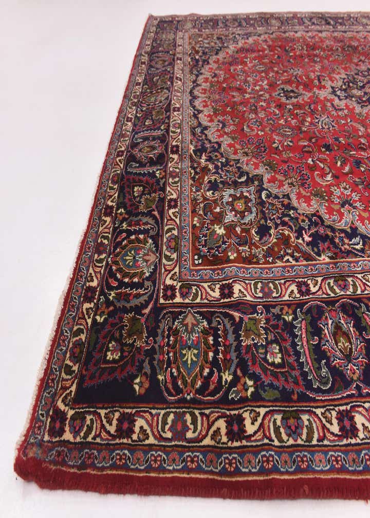 9' 7 x 12' 7 Hand Knotted Mashad Persian Wool Rug