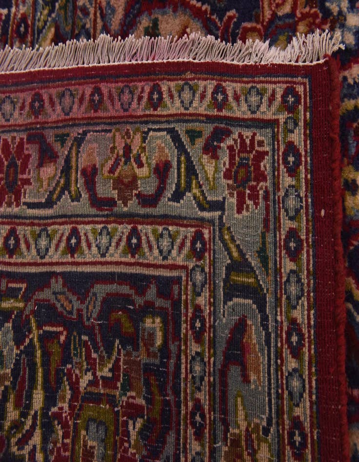 Detail image of 9' 6 x 12'  Hand Knotted Mashad Persian Wool Rug
