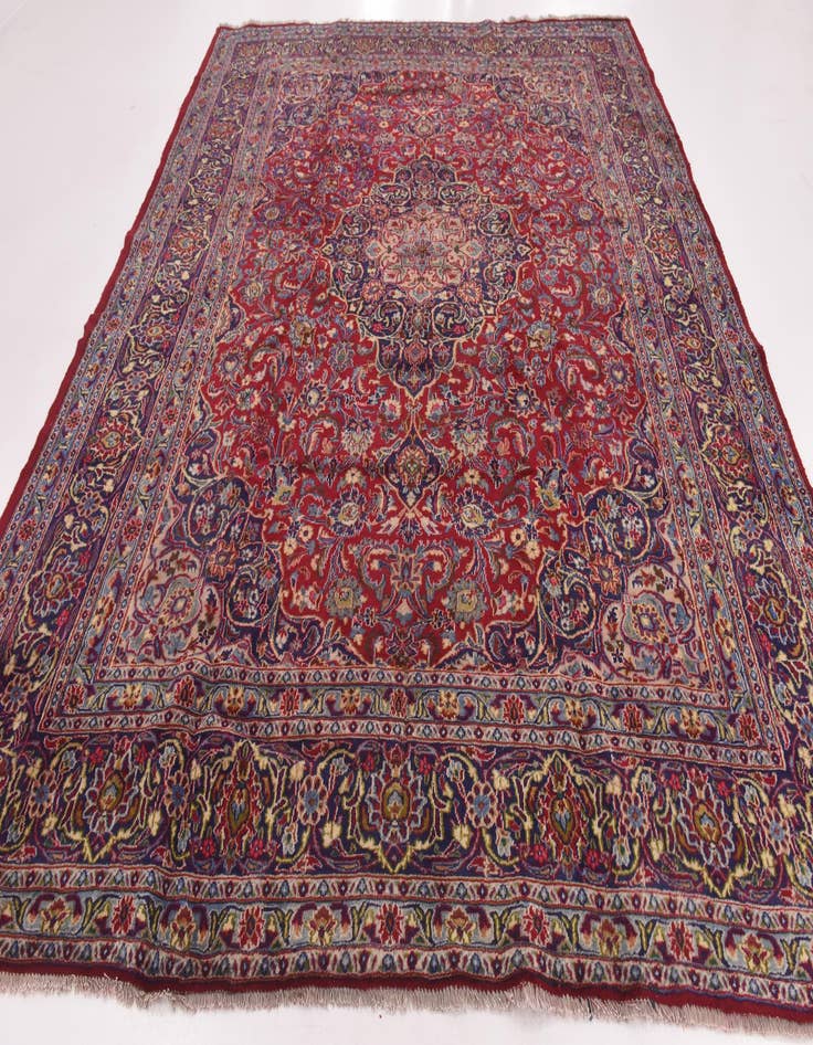 Detail image of 9' 6 x 12'  Hand Knotted Mashad Persian Wool Rug